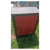 Metal Storage Cabinet with Red Door