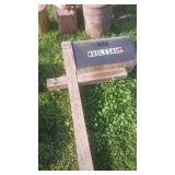 Metal Mailbox with Wooden Post