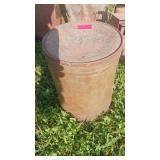 Rusty Metal Trash Can or Utility Bin