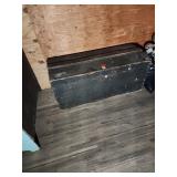 Wooden Storage Trunk with Lined Lid
