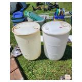 2xBiD Plastic 55-Gallon Barrels times the bid