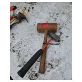 2 Mallets and 1 Black Handle Hammer
