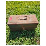 Metal Tackle Box With Fishing Supplies