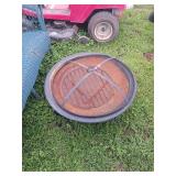 Round Metal Outdoor Fire Pit with Mesh Cover