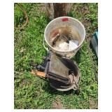 Bucket of Mixed Hardware and Electric Tool