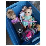 Tote of Dolls and Accessories