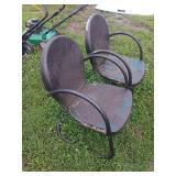 2X BIDMetal Patio Chairs, Tubular Arms