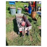 Traveler Red Metal and Wood Pull Wagon