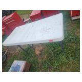 Folding Plastic Utility Table with Metal Legs