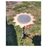Metal Sunflower-Shaped Pedestal Table