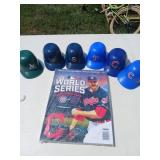 2016 World Series Program With Team Mini Helmets