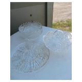 Three Assorted Pressed Glassware Pieces