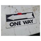 Metal One Way Street Sign With Arrow