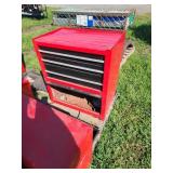 Red Metal Tool Chest With Assorted Tools