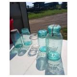 Tote of Assorted Ball and Other Glass Jars