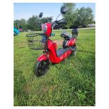 New IRFV Red Electric Scooter with Basket