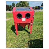 Red Steel Sandblast Cabinet with Gloves