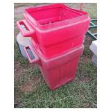 2X BID Jets Plastic Trash Cans with Lids