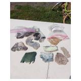 Two Bags Decorative Agate and Stone Slabs