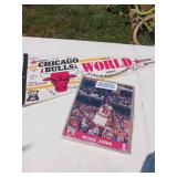 Chicago Bulls 1991 Champions Pennant & MJpic set