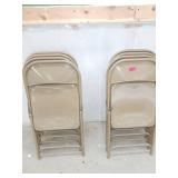 8 Beige Metal Folding Chairs