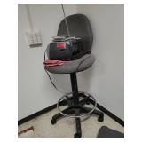 Gray Adjustable Office Chair with Foot Ring
