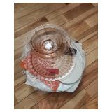 Pink Depression Glass Bowl and Plate Set