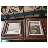 2xBID Framed Coastal Paintings