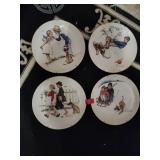4 Norman Rockwell Collector Plates