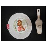 Apple Pie Plate With Recipe and Ceramic Server