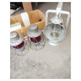 3X BID Railroad Lanterns, Metal and Glass