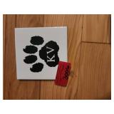 Ceramic Tile with Paw Print and KV Initials