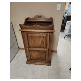 Solid Oak Wood One-Door Cabinet