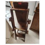 Convertible Oak Ironing Board Chair