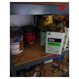Shelf of Paints and Painting Supplies