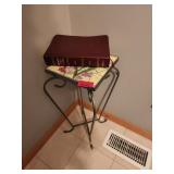 Decorative Metal Stand with Ceramic Floral Top