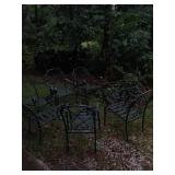 Metal Patio Set W/6 ChairTABLE,UMBRELLA&CUSHIONS