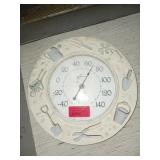Round Outdoor Garden Thermometer