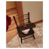 Wooden Doll High Chair with Bowl