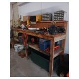 Wooden Work Bench 24W x 99L x 47H Inches