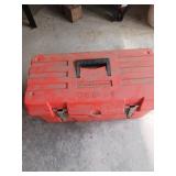 Plastic Toolbox with Bungee Cords and Tie Downs
