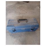Plastic Tool Box with Assorted Tools and Items