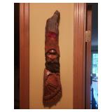 Hand-Carved Wood Wall Art Warrior Bust