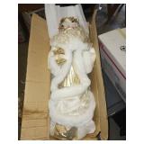 Decorative Santa Claus Doll in White and Gold