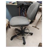 Gray Adjustable Drafting Chair with Foot Ring