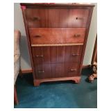 Walnut Five-Drawer Chest of Drawers