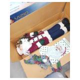 Fabric Santa Figurine and Christmas Stocking