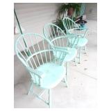 3X BID Painted Metal Armchairs