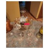 Three Clear Stemmed Wine Glasses