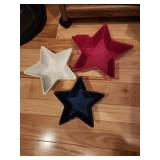 Three Ceramic Star-Shaped Bowls